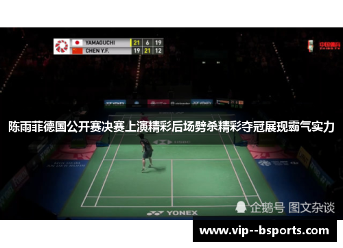 陈雨菲德国公开赛决赛上演精彩后场劈杀精彩夺冠展现霸气实力 陈雨菲德国公开赛决赛上演精彩后场劈杀精彩夺冠展现霸气实力